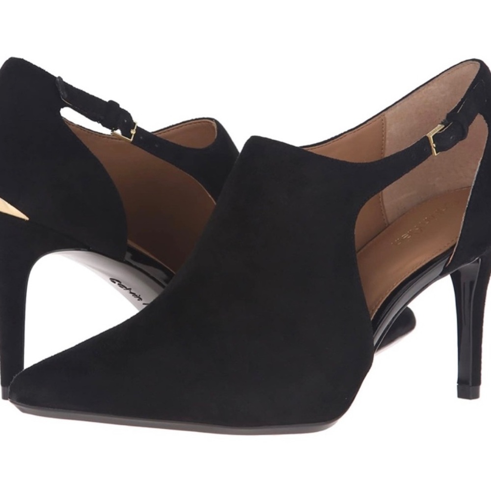 CK | Black Suede Bootie Pumps | size 8